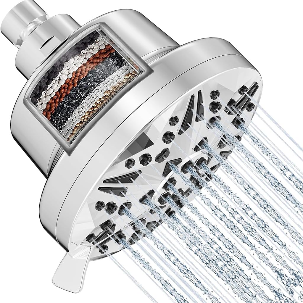 ZIBUYU Bathroom Shower Head Multi-Filtration Shower Head 360 ° Rotatable Shower Head with 8 Sprayer Modes 5.2 inches Modern Bathroom Pressurized Rain Shower Head Shower Water Softer ZIBUYU Bathroom Shower Head Multi-Filtration Shower Head 360 ° Rotatable Shower Head with 8 Sprayer Modes 5.2 inches Modern Bathroom Pressurized Rain Shower Head Shower Water Softer